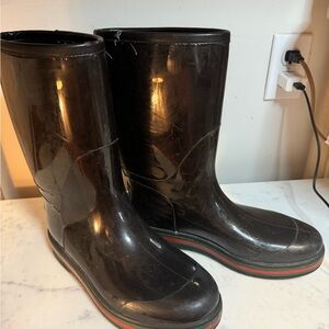 Gucci Logo Rainboots, 7G Mens, 9.5 Womens